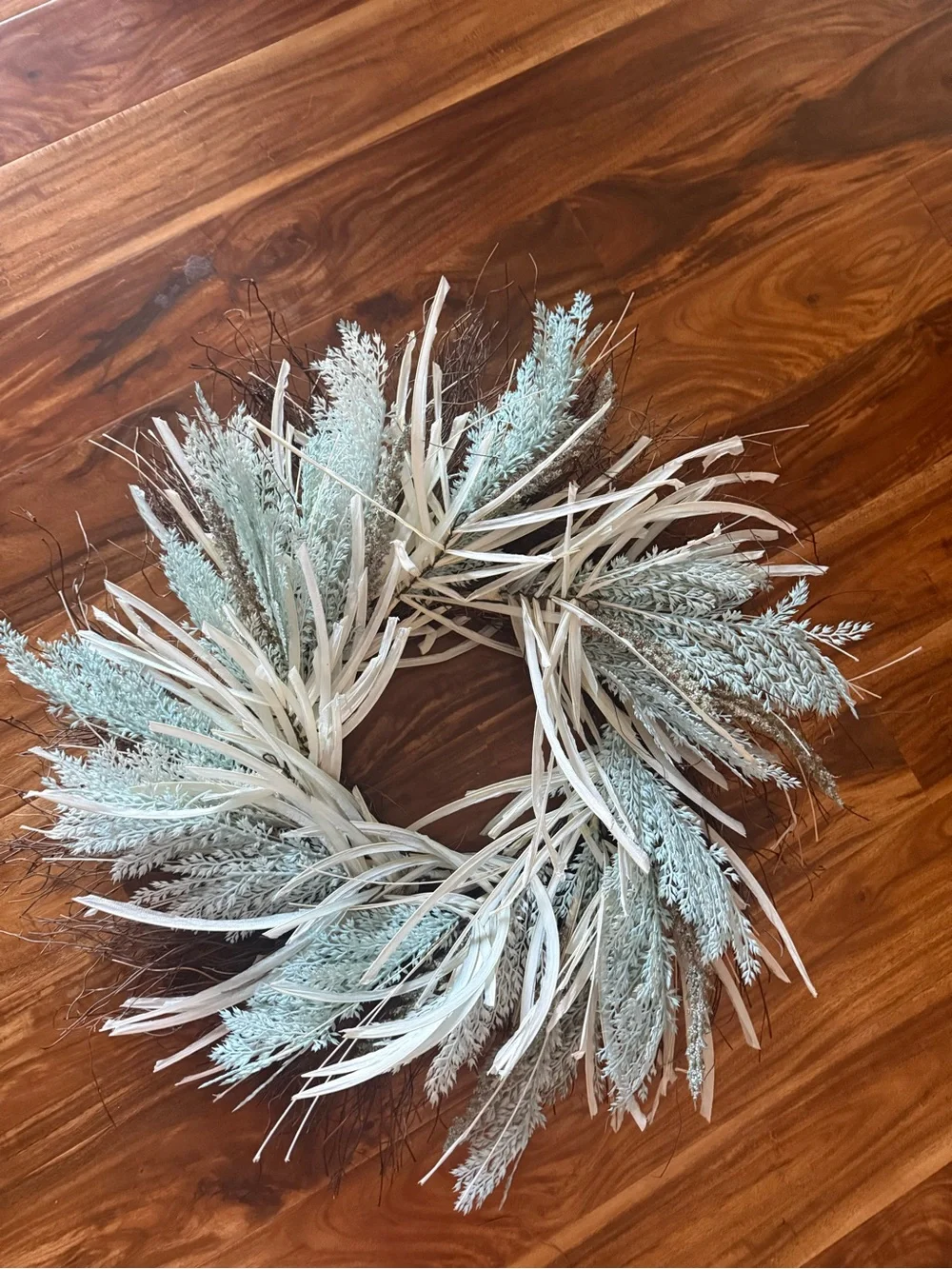 Neutral Sage Dried Grass Holiday Wreath